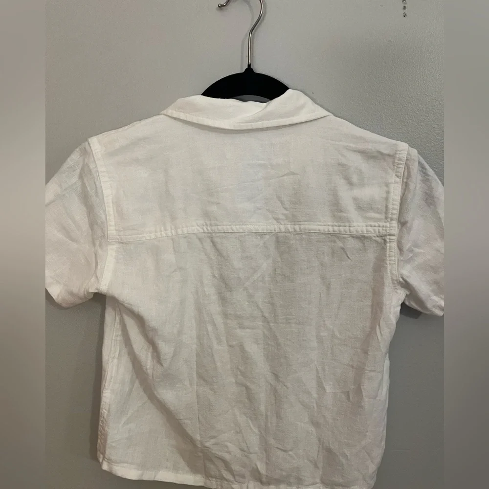 abercrombie & kids NWT White linen blend button -up Size‎ 5/6